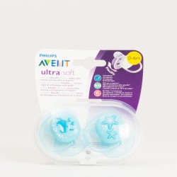 Avent Ultra Soft Chupeta Azul 0-6 m, 2 unid.