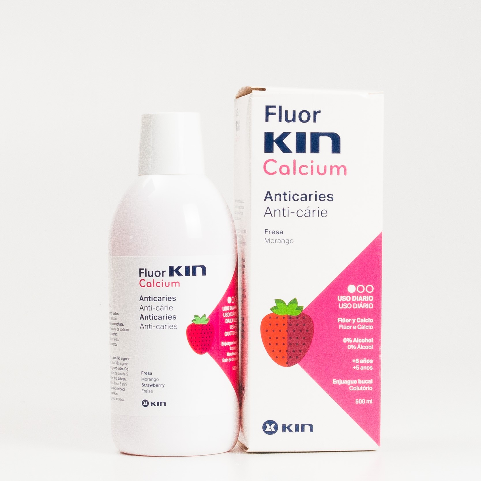 Enxaguante bucal FluorKin Cálcio, 500ml.
