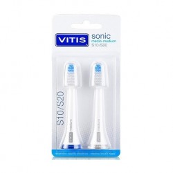 Escova de substituição Vitis Sonic S10 e S20 média, 2 unidades.