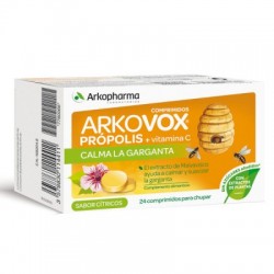 Arkovox Própolis + Vitamina C Mel & Limão, 24 comprimidos.