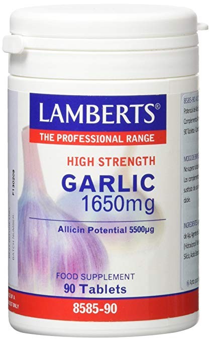LAMBERTS Alho 1650 mg. Alta concentração, 90 comprimidos.