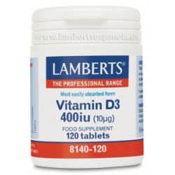 LAMBERTS Vitamina D3 400UI (10 µg), 120 comprimidos.