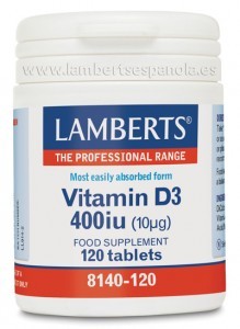 LAMBERTS Vitamina D3 400UI (10 µg), 120 comprimidos.