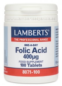 LAMBERTS Ácido Fólico 400 mcg, 100 comprimidos.