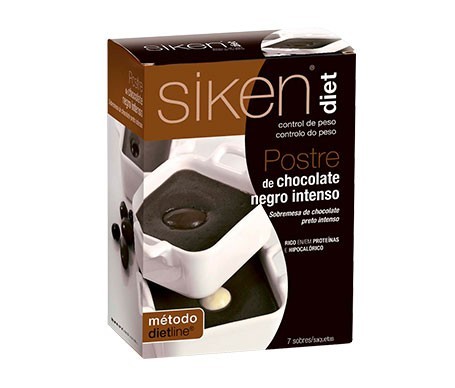Siken Diet Sobremesa de Chocolate Amargo Intenso 25 G. 7 sachês