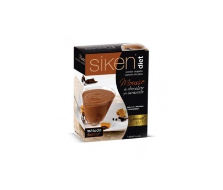 Mousse de Chocolate Siken Caramelo, 7 sachês.