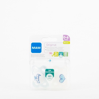 MAM Original Silicone Chupeta Azul 0-6M Pack Papai Duplo