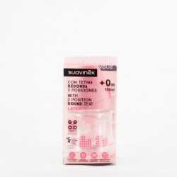 Suavinex Látex Fluxo Variável Mamadeira Rosa 150ml.