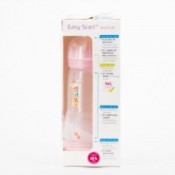 MAM Biberon Easy Start Anticólico Rosa, 260ml.