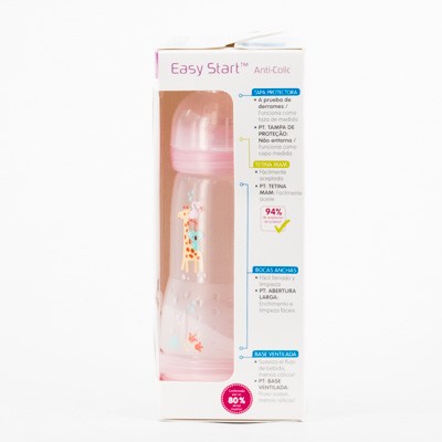MAM Biberon Easy Start Anticólico Rosa, 260ml.