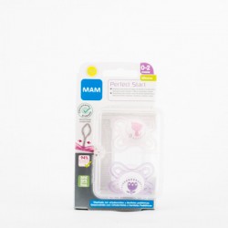 MAM Perfect Start Chupeta de Silicone 0-2M Pack Duplo Rosa