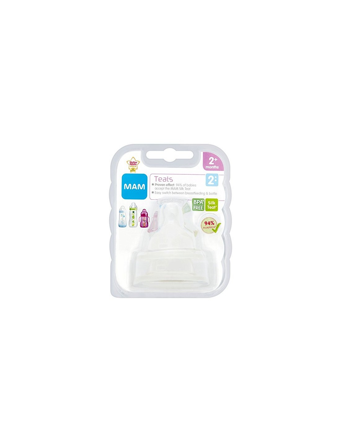 MAM Teto de Silicone Médio Fluxo +2m 2Pcs