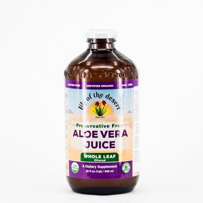 Suco de folha inteira de aloe do deserto de lírio, 946ml.