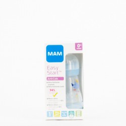 MAM Biberon Easy Start Anticólico Azul, 160ml.
