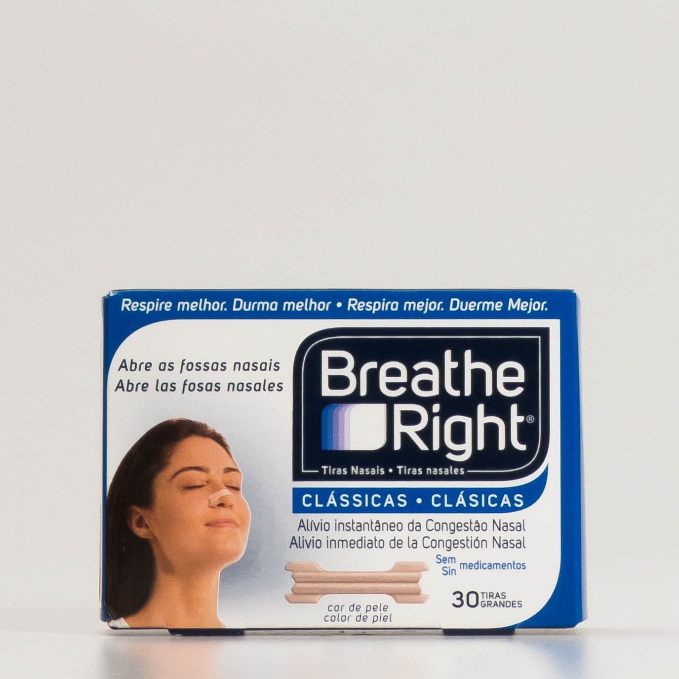 Respire direito tiras de nariz grande, 30 pcs