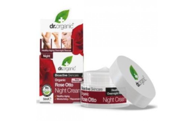 Dr Crema Orgânico de noche Rosa Otto, 50ml.