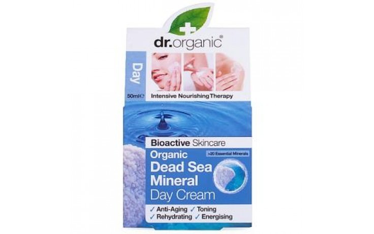 Dr Creme de Dia Orgânico para Minerais do Mar Morto, 50ml.