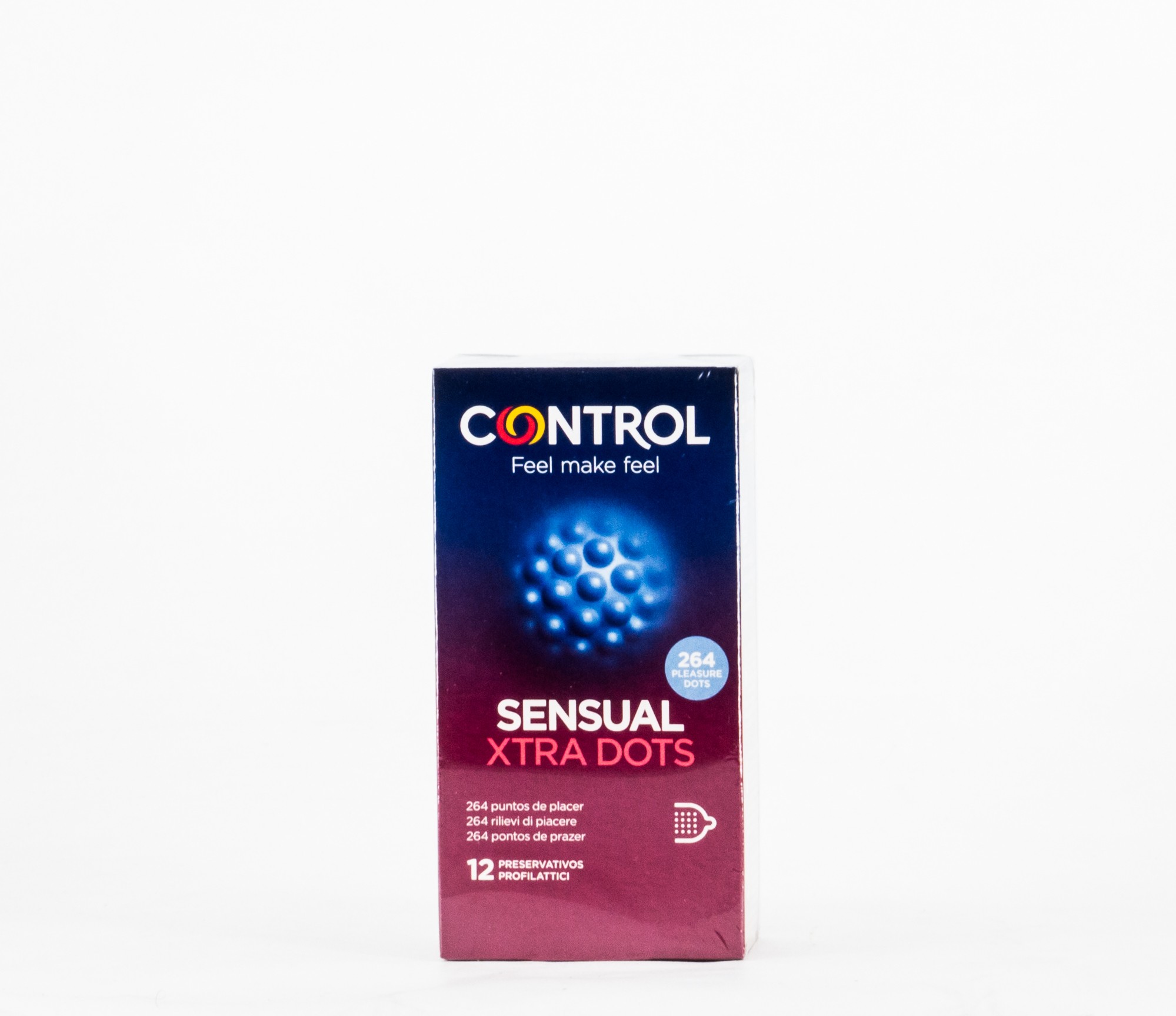 Xtra Dots Controle Sensual, 12 preservativos.