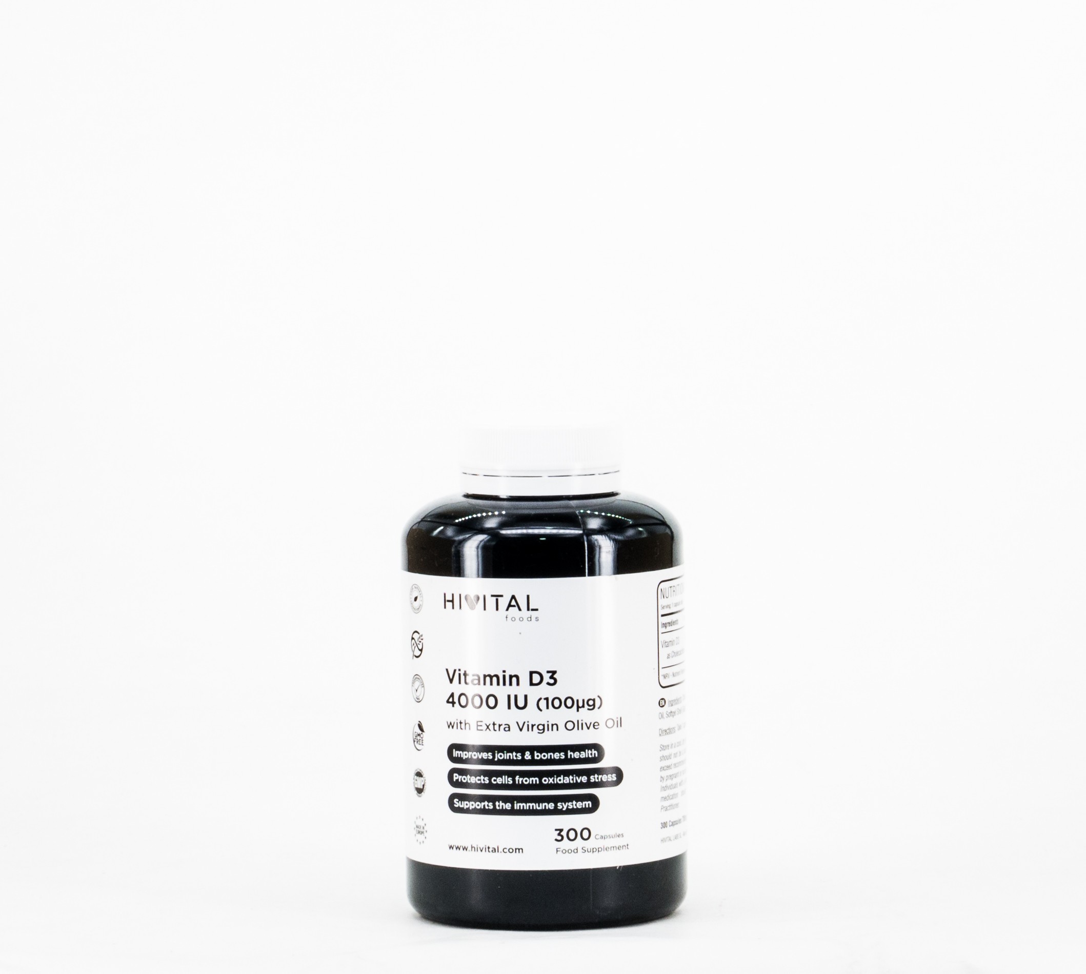 Hivital Vitamina D3 4000 UI, 300 pérolas.