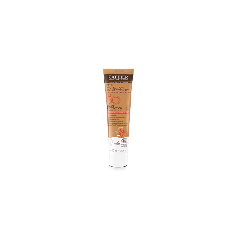 Cattier Face & Decote Cor Creme de Proteção Solar FPS50, 40ml.