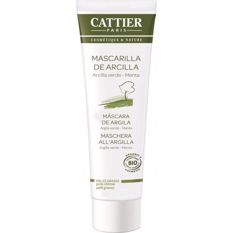 Máscara de Argila Verde Cattier (Pele Oleosa), 100ml.