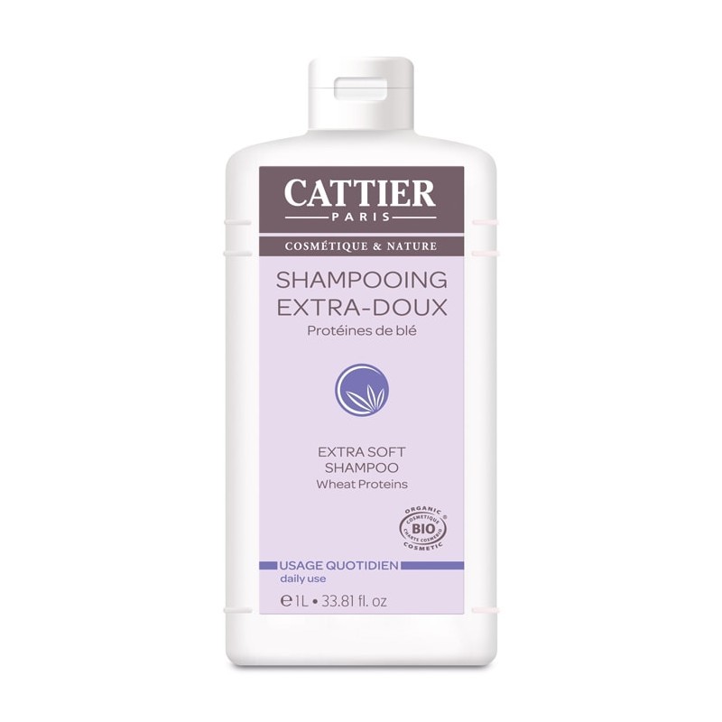 Cattier Shampoo Extra Suave, 1L.