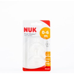 NUK Primeira Escolha Anticólico Mamilo de Silicone M 0-6 m, 2Pc.
