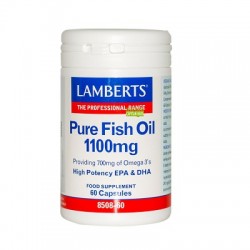 LAMBERTS Óleo de peixe puro 1100mg, 60 Cápsulas