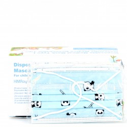 Máscara cirúrgica infantil desenhos azuis, 10Pcs.
