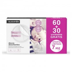 Discos absorventes Suavinex Promo, 60+30Pcs.
