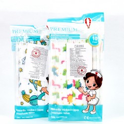 Desenho de máscara cirúrgica infantil branco, 10 máscaras