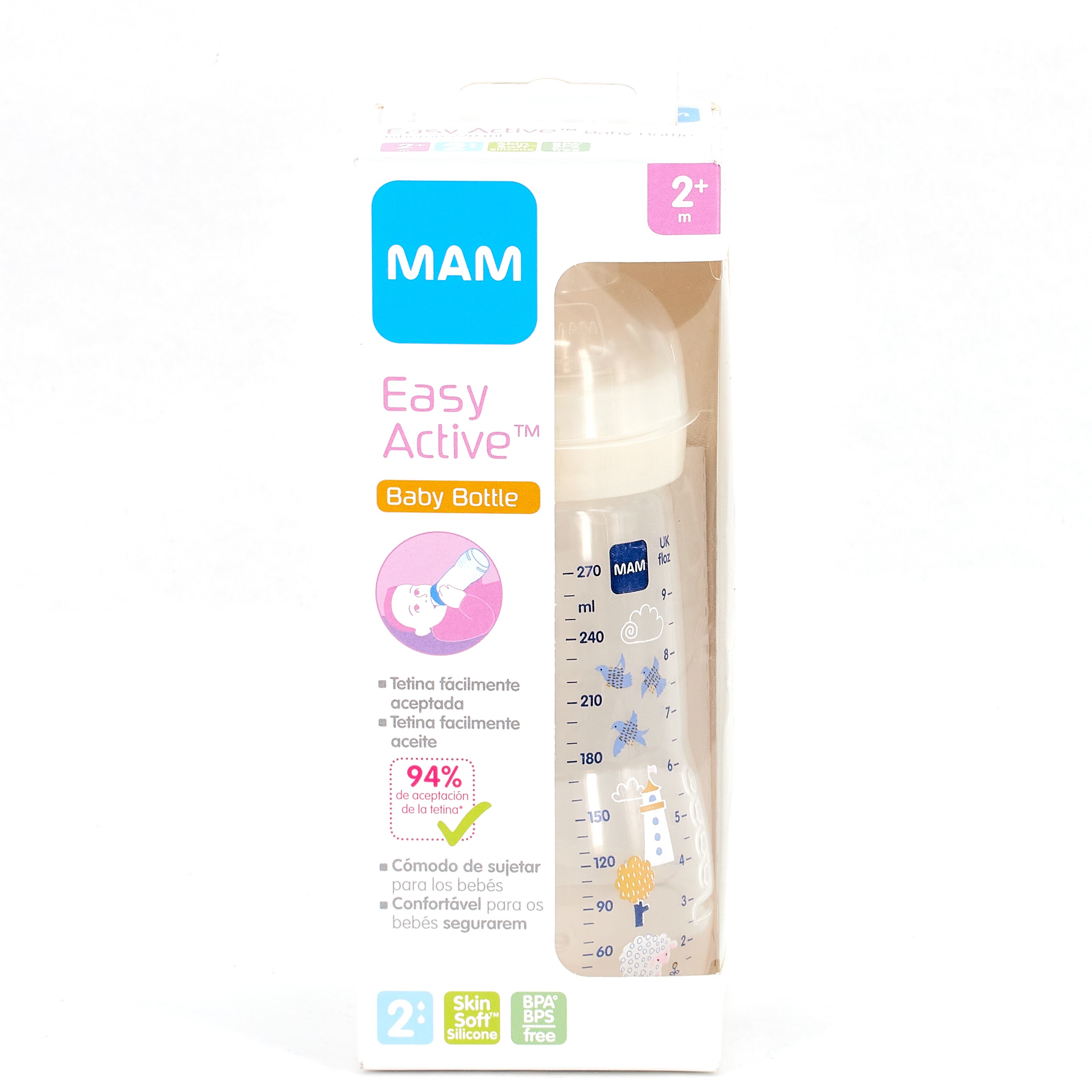 Biberón Garrafa Mam Baby, 270 ml.