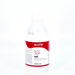 Álcool Acofar 70º, 250ml.
