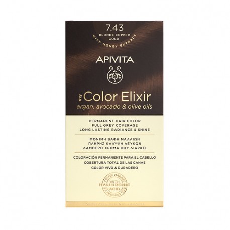 Apivita Tint Minha Cor Elixir 7,43 Dourado Cobre Loiro