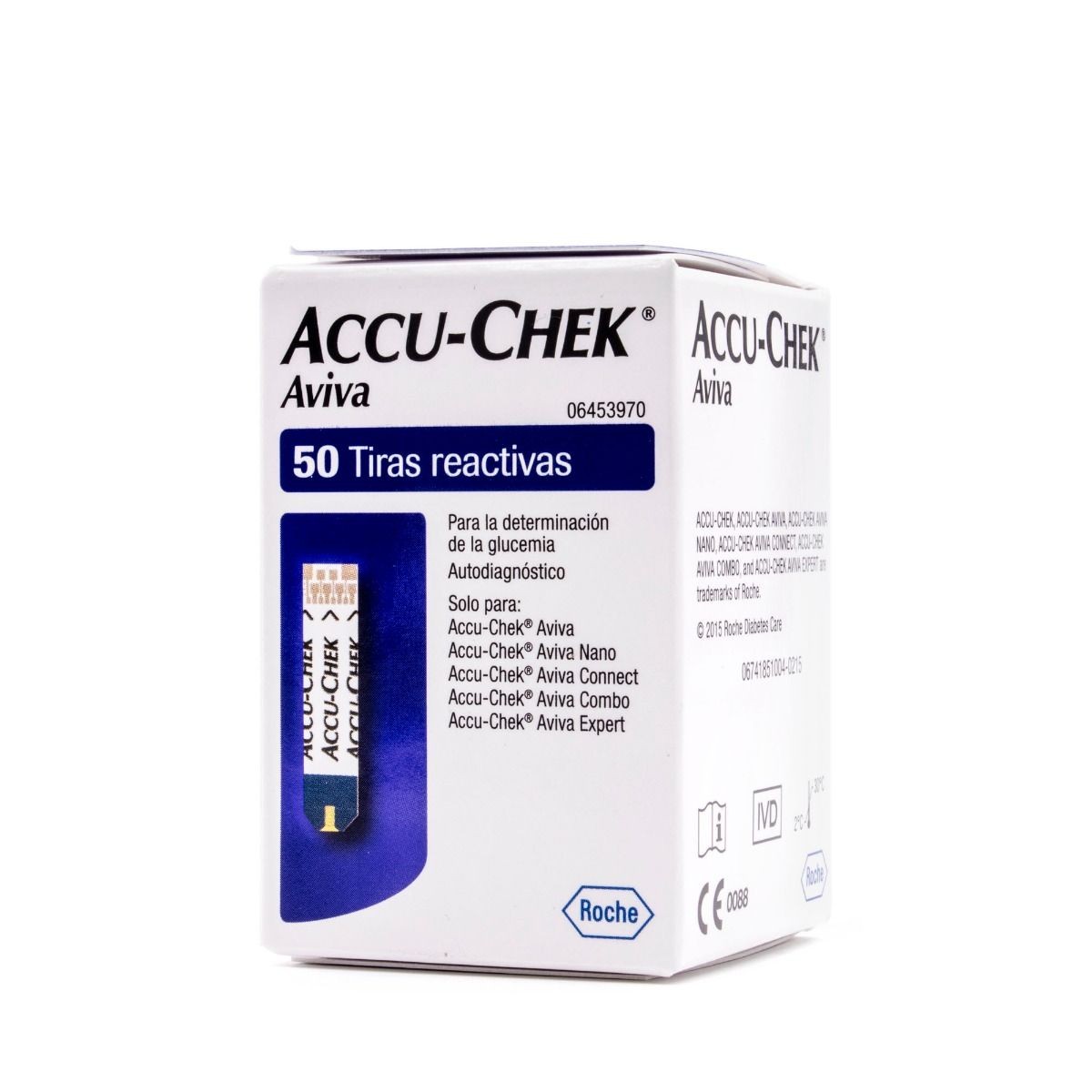 Accu-Chek Aviva Tira de teste de açúcar no sangue, 50 unid.