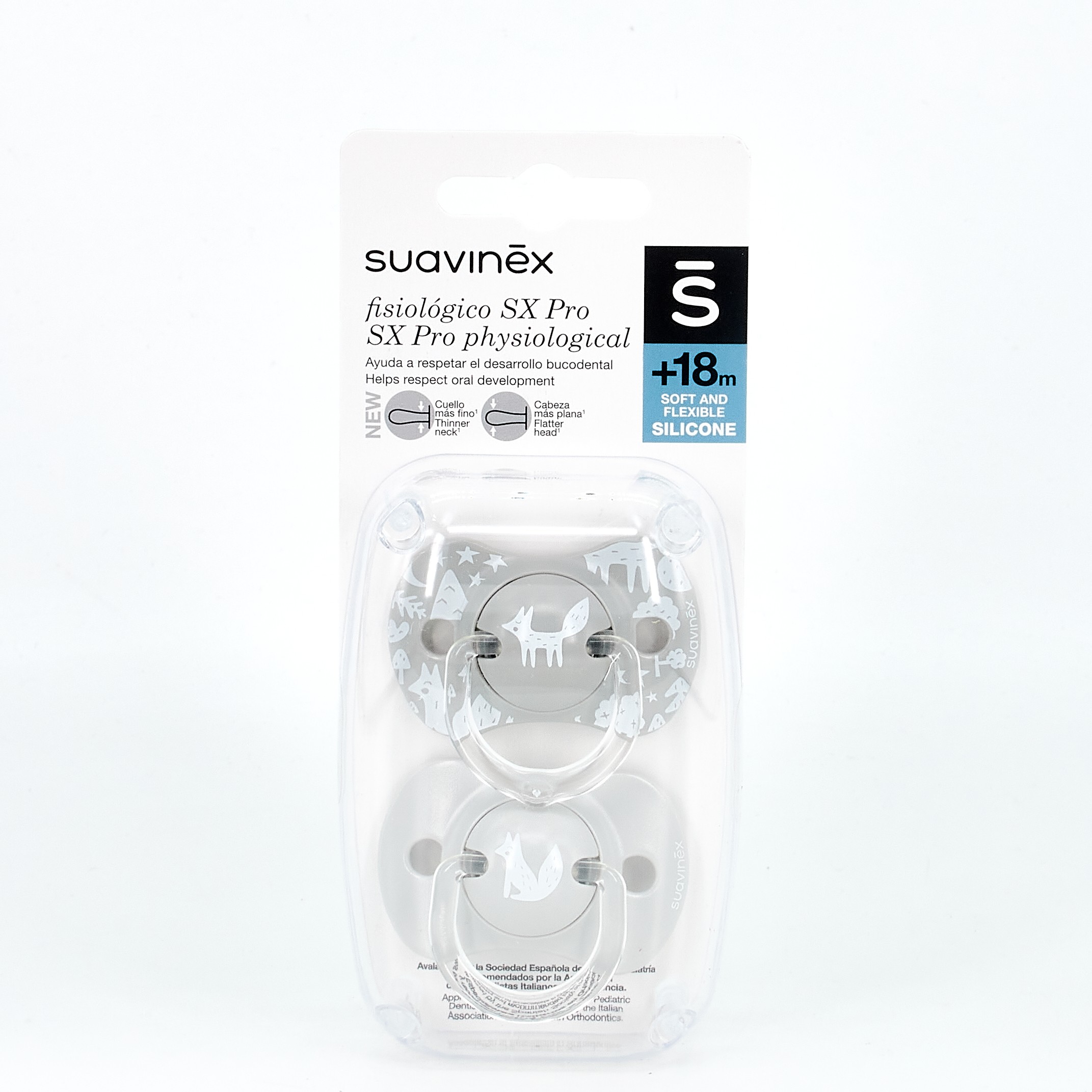 Chupetas Suavinex Silicone Fisiológico SX Pro +18m, 2 unid.