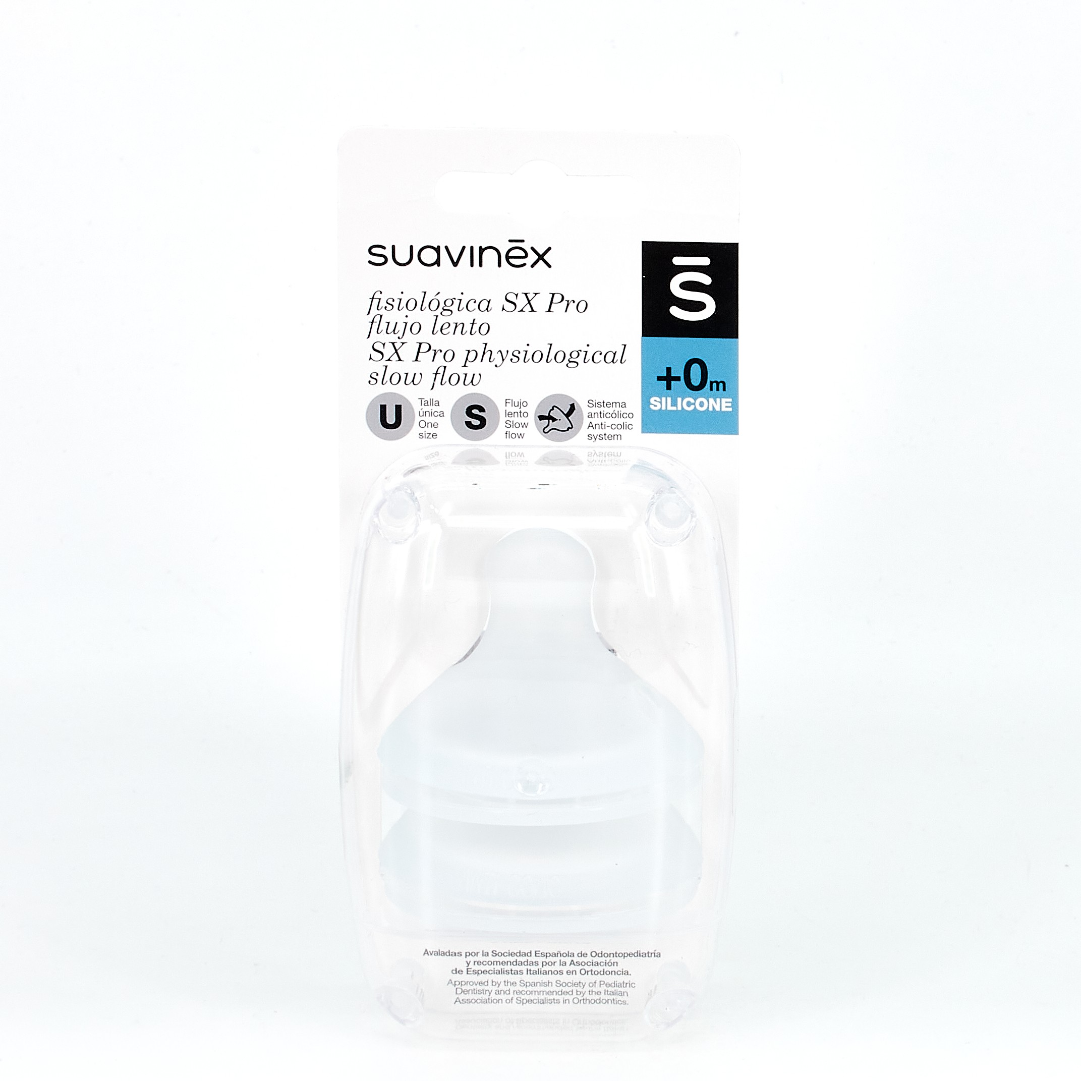 Suavinex Fisiológico Silicone Teat Slow Flow, 2 unid.
