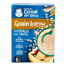 Gerber 8 Cereais de Frutas, 250g.