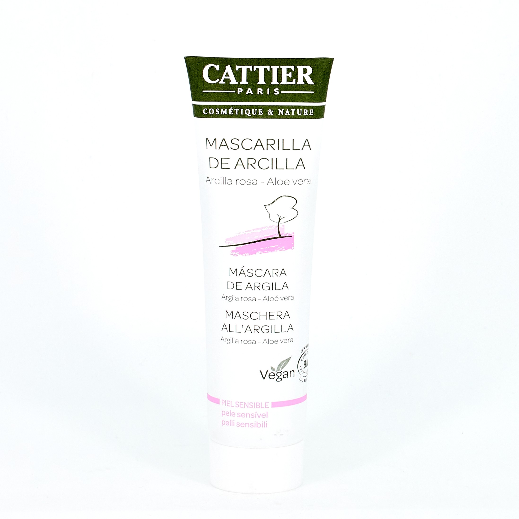 Máscara de Argila Rosa Cattier (Pele Sensível), 100ml.