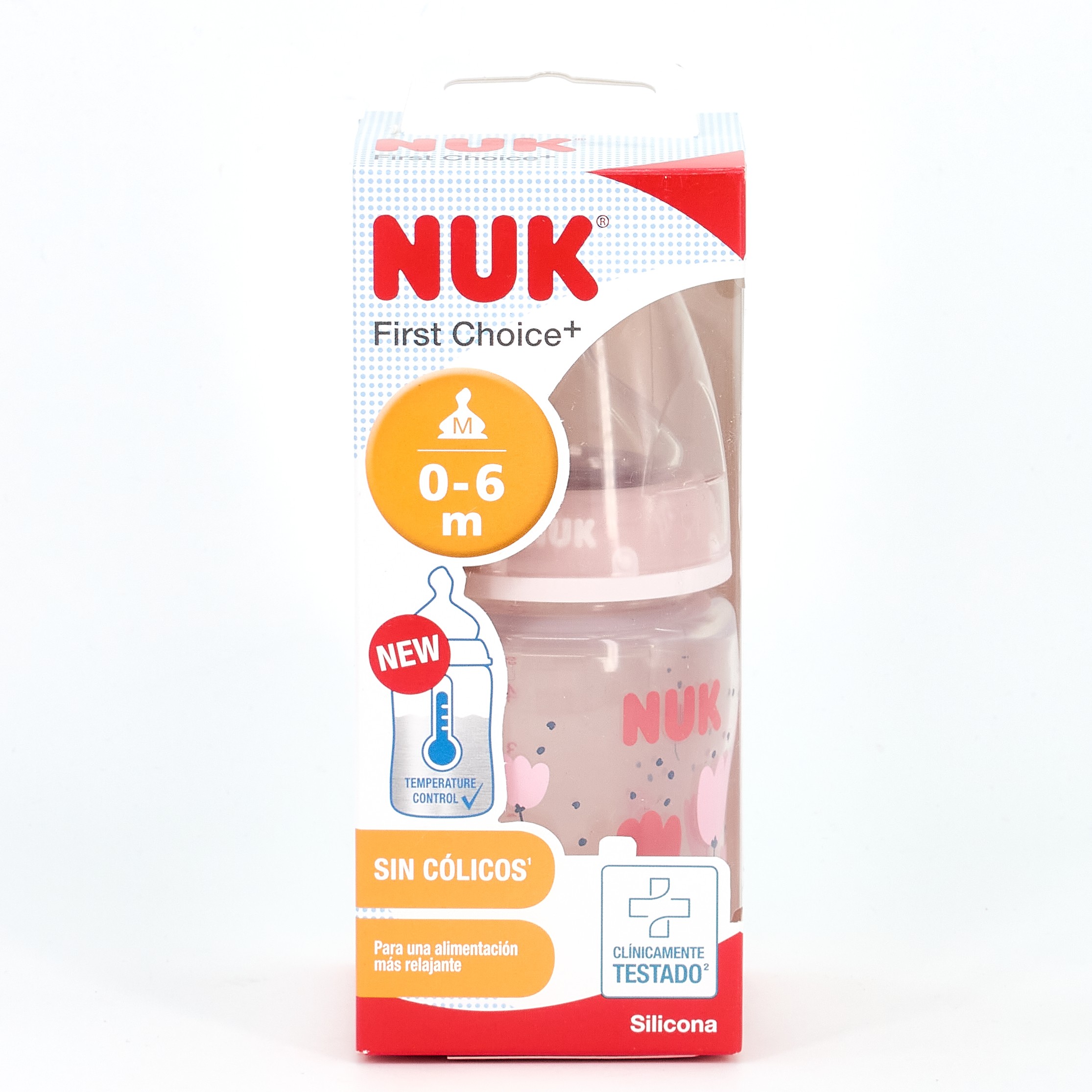 NUK Biberon Primeira Escolha Silicona 1M, 150ml.