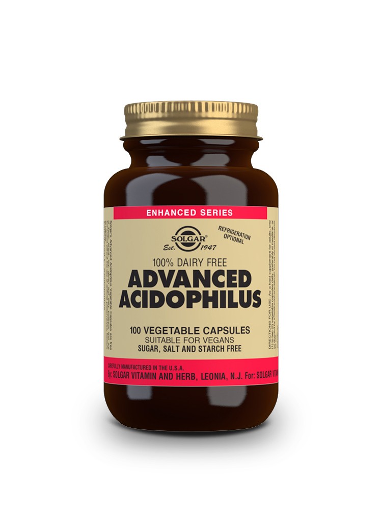 Solgar Advanced Non-Dairy Acidophilus, 100 cápsulas vegetarianas.
