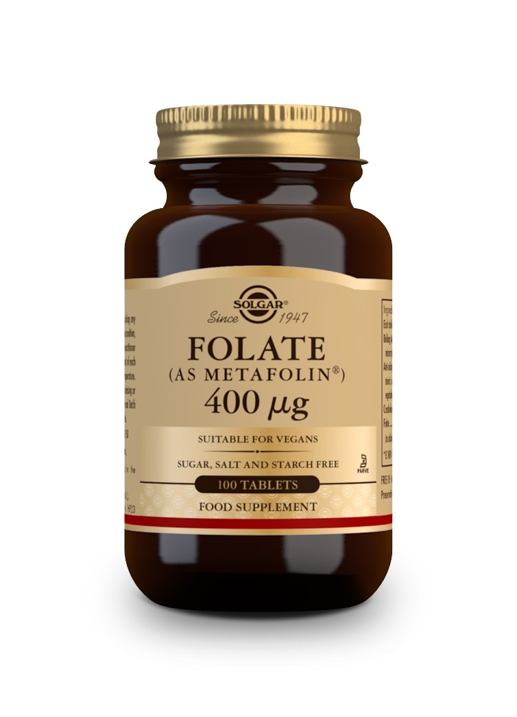 Solgar folato (como Metafolin) 400 mcg, 100 comprimidos. Solgar folato (como Metafolin) 400 mcg, 100 comprimidos.