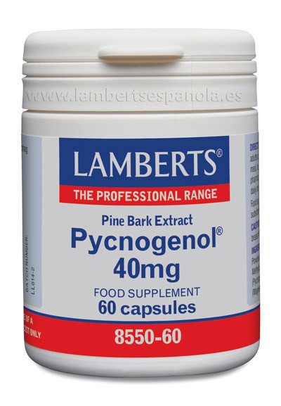 Lamberts Pycnogenol 40mg, 60 cápsulas.