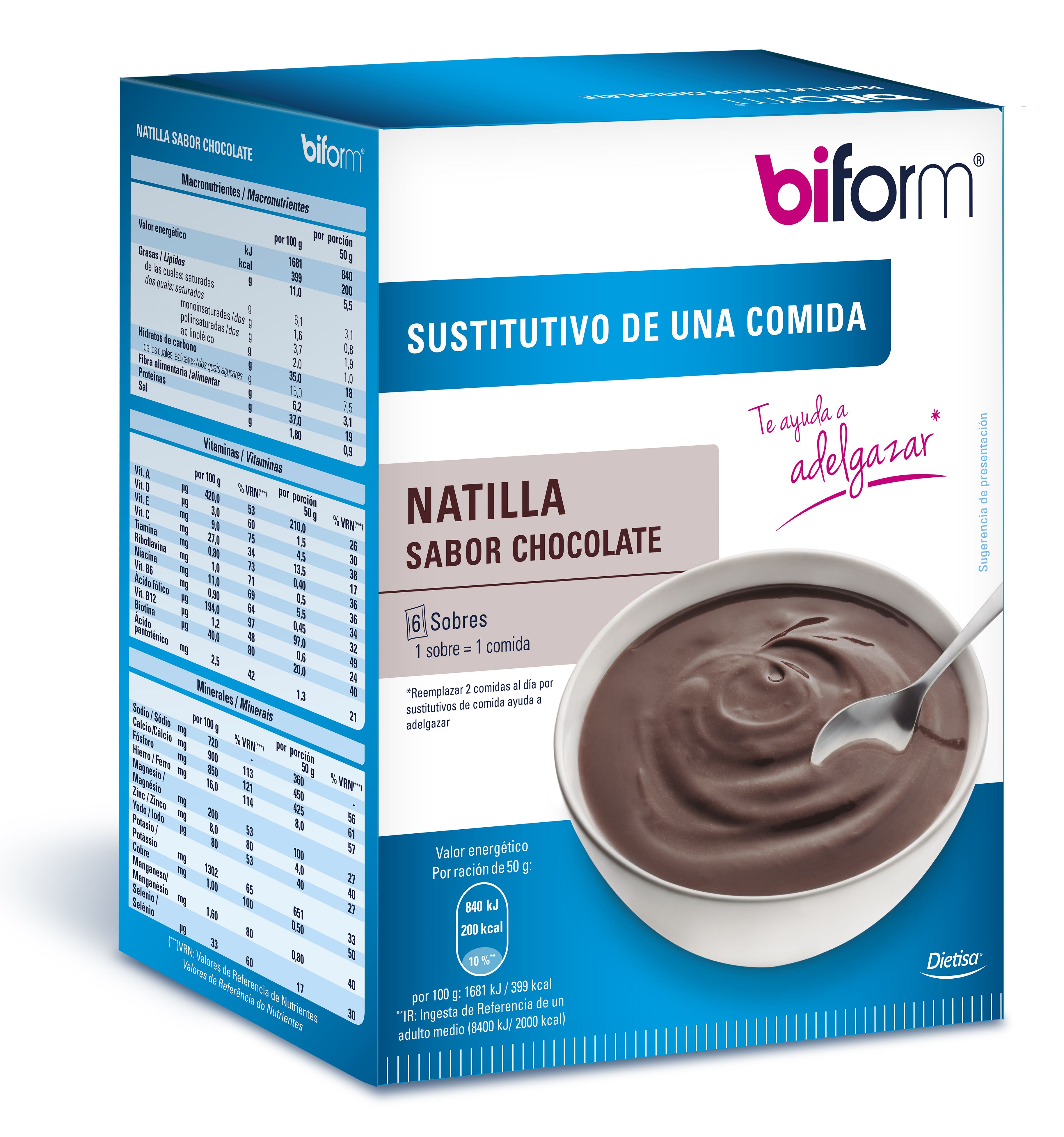 Creme de chocolate biforme, 6 pacotes