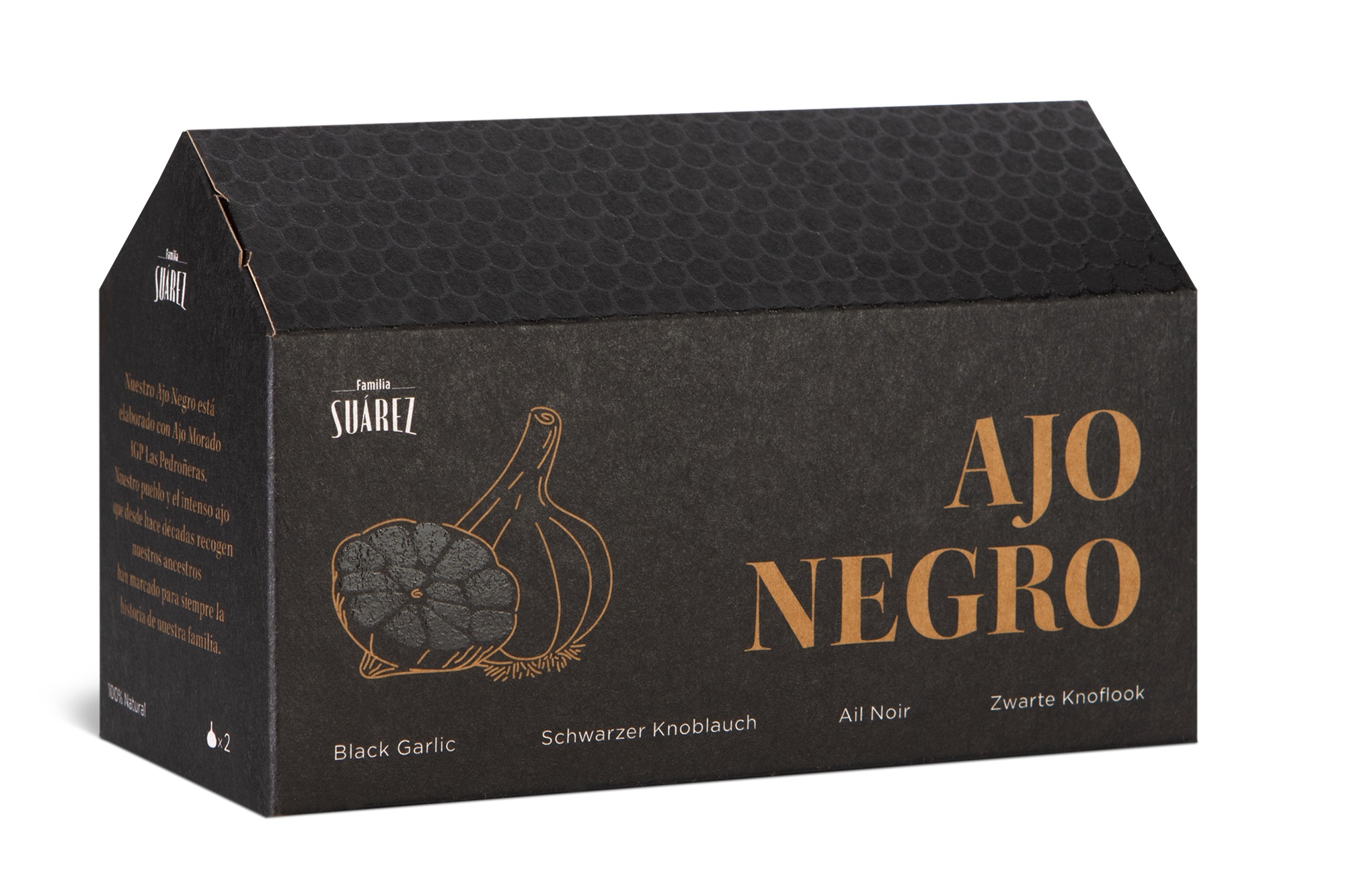 Familia Suarez 100% alho preto natural, 2 cabeças