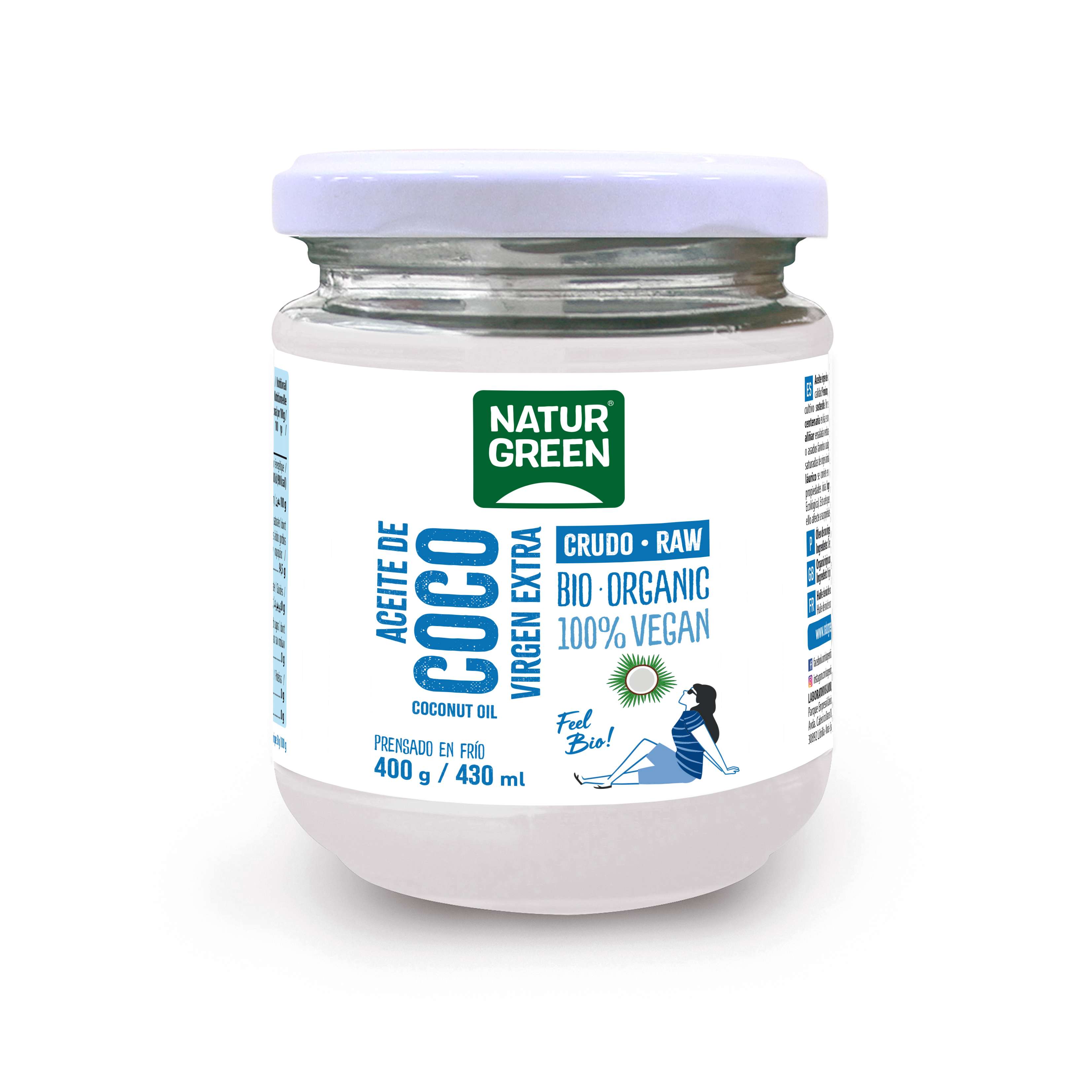 NaturGreen Óleo de Coco Virgem, 400 g