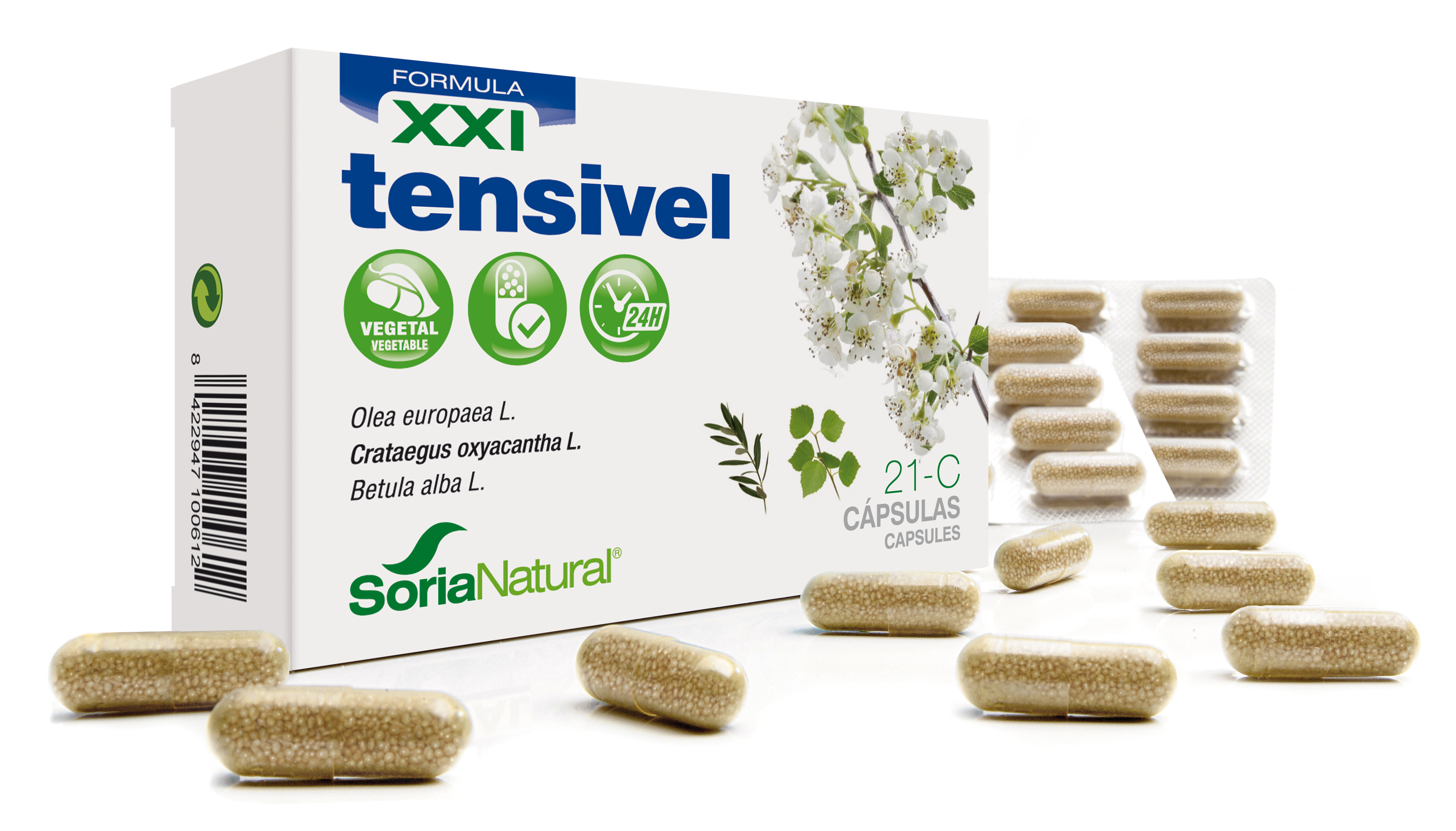Soria Natural Formula XXI Tensivel 21-C, 30 cápsulas.