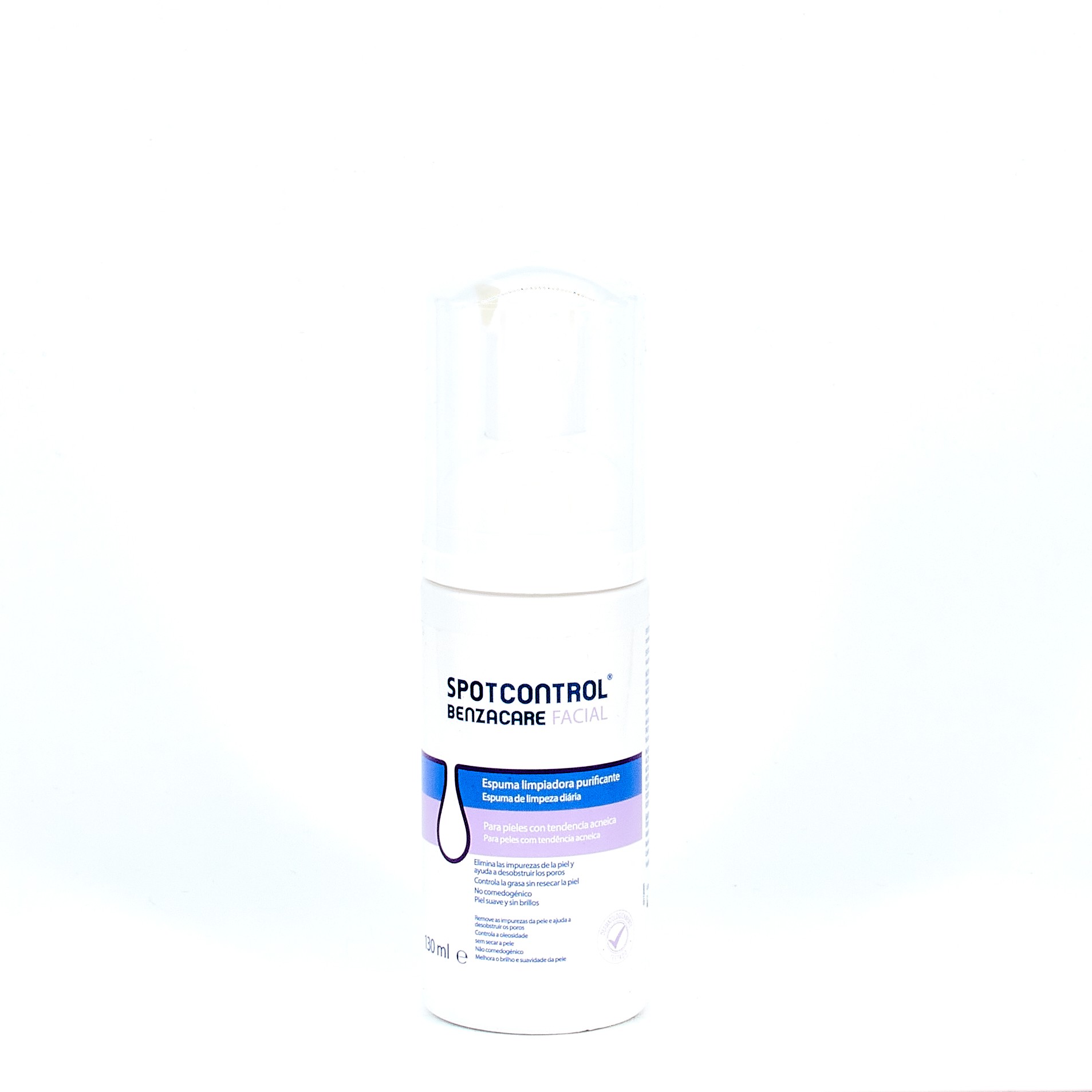 Galderma SpotControl Benzacare Espuma de Limpeza Facial, 130ml.