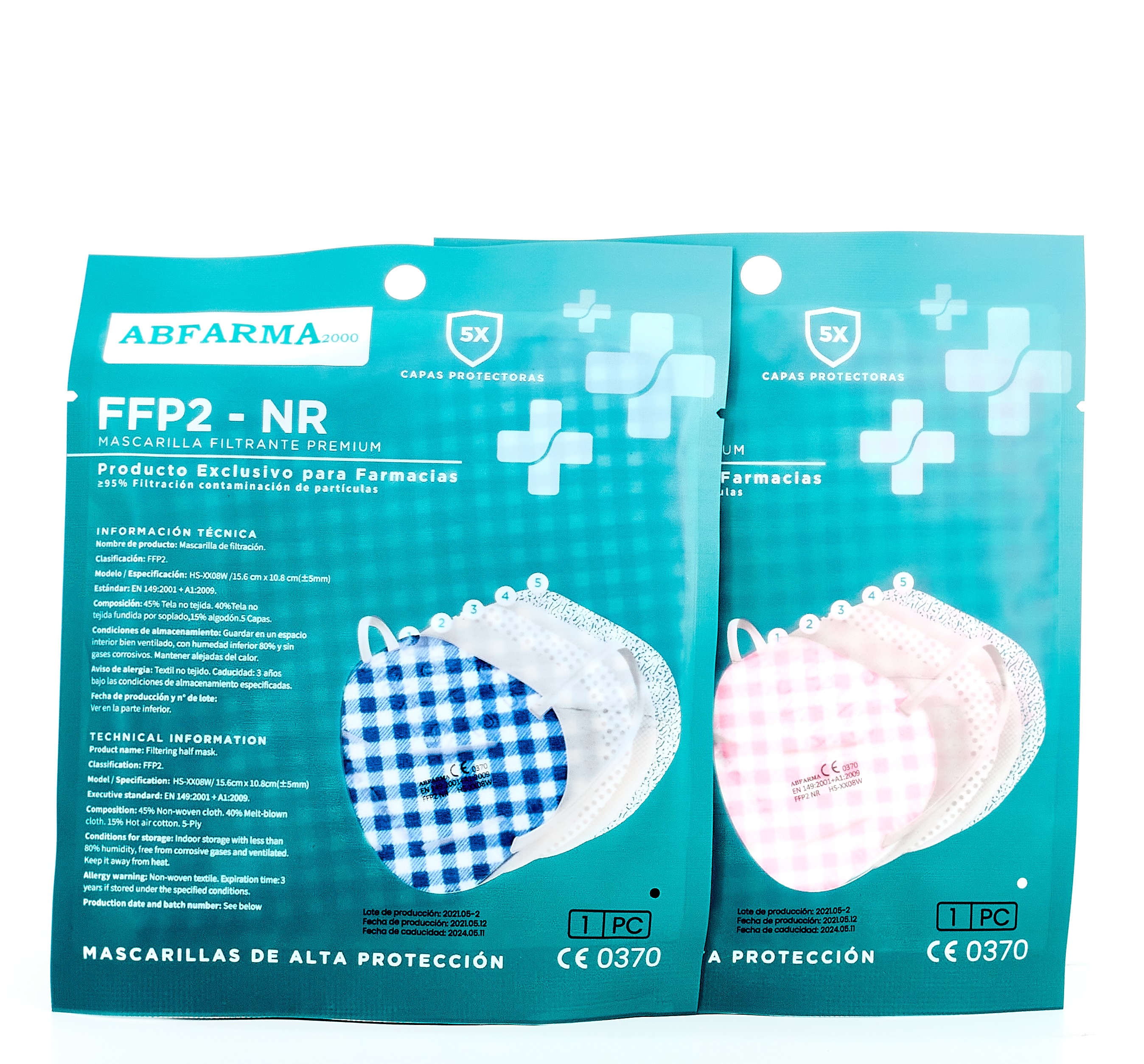 FFP2 máscara quadrada, 1 pc.