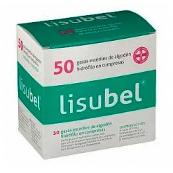 Lisubel Gaze Estéril Algodão Hidrofílico, 50 unidades